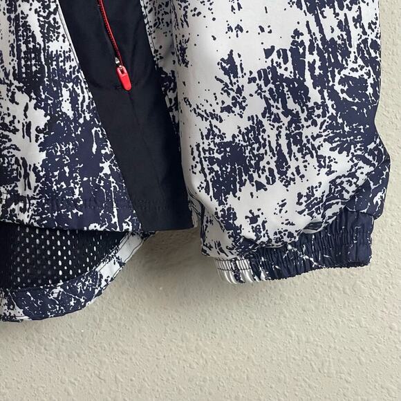 Under Armour Jacket Women's Size M Black Blue White Printed Run High Low - Picture 6 of 8
